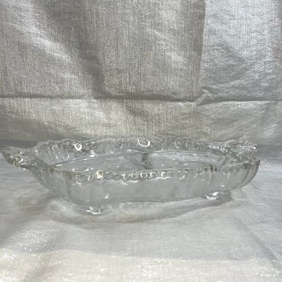 VINTAGE 1930s Etched Cambridge Rose Point Divided Relish Dish 12" - Picture 2 of 7